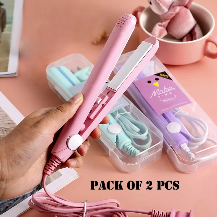 Mini Portable Hair Straighteners With Plastic Cases